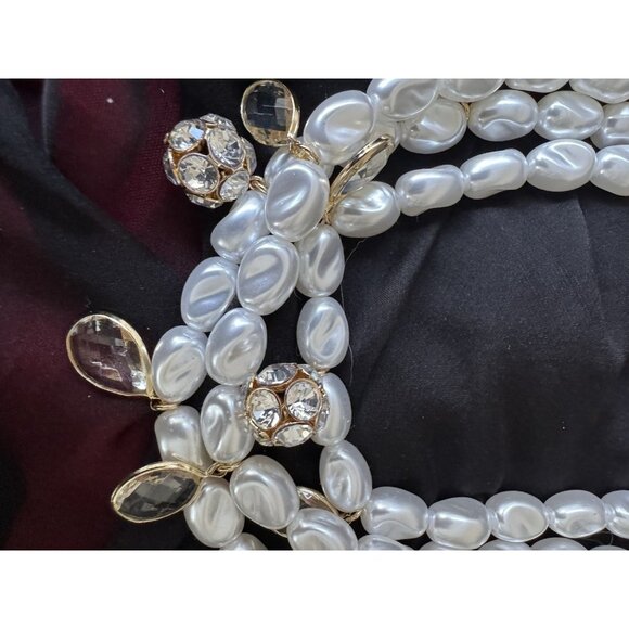 Lilly Pulitzer Goldtone Charm Layered Pearls Statement Necklace NEW - Picture 5 of 13